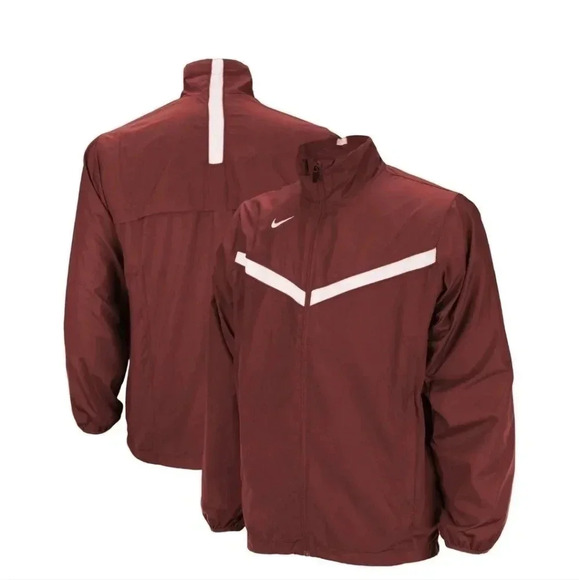 Nike Jacket Medium Dri-Fit Windbreaker Full Zip Burgundy Light Weight - Picture 1 of 11
